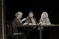 ODESSA, UKRAINE - October 9, 2019: Ada Rogovtseva and Viktor Shenderovich at the premiere of the philosophical play Ã¢â¬ÅWHAT HELL
